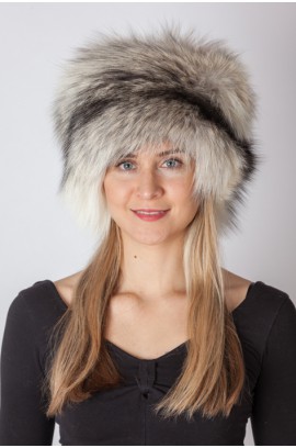 Shadow blue frost fox fur hat